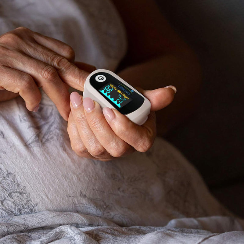 Innovo FSA/HSA Eligible iP900BP-B Fingertip Pulse Oximeter, Blood Oxygen Monitor with Free App, Plethysmograph, and Perfusion Index (with Bluetooth) with Bluetooth
