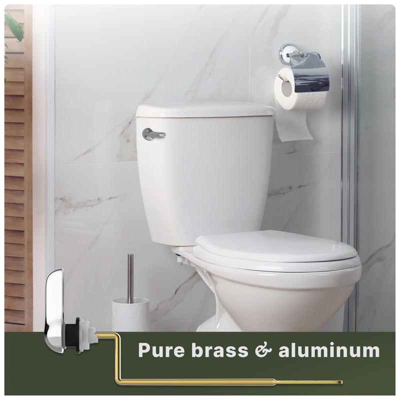Mesora Aluminum Toilet Handle Flush Lever Replacement Kit with Flapper Chain, Brass Lever, Chrome - Toilet Repair Handle, Compatible with Most Toilets (Side Mount) Side Mount