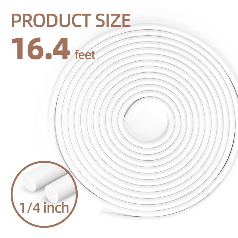 Backer Rod 1/4 Inch,White Backer Rod Caulk Saver for Gaps and Joint Concrete Filling,16.4Ft Concrete Expansion Joint Filler (1/4 inch *16.4 feet) 1/4 inch *16.4 feet