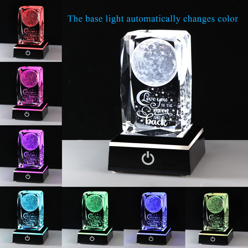 Gifts for Mom from Daughter Mothers Day - Anniversary Wedding Gifts for Couples Her Crystal Engrave I Love You to The Moon and Back Gifts - Unique Birthday Valentines Gifts Her Girlfriend MOM I Love You to the Moon&Back