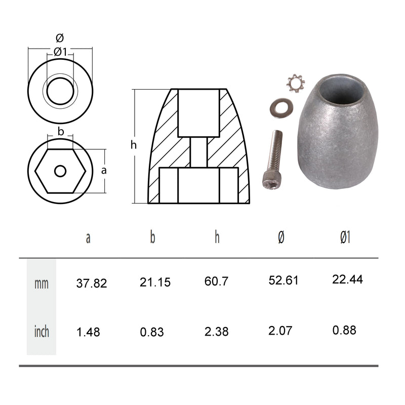 SouthMarine Boat Engine 865182A01 865182A02 97-865182Q01 865182K01 Prop Propeller Shaft Anode kit for Mercury Mercruiser Outboard Motor Bravo 3 Zinc