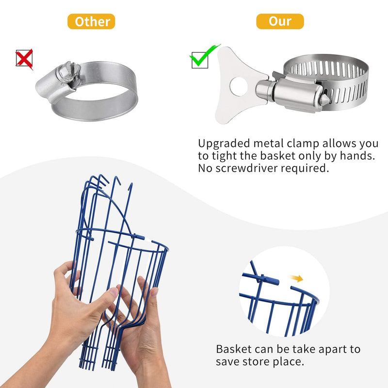 Oak Leaf Fruit Picker, 13 Foot Fruit Picker Pole with Basket Apple Orange Picker Tool Tree Fruit Catcher with Lightweight Stainless Steel Connecting Pole, Sturdy Basket with Foam Pad, Metal Clamp