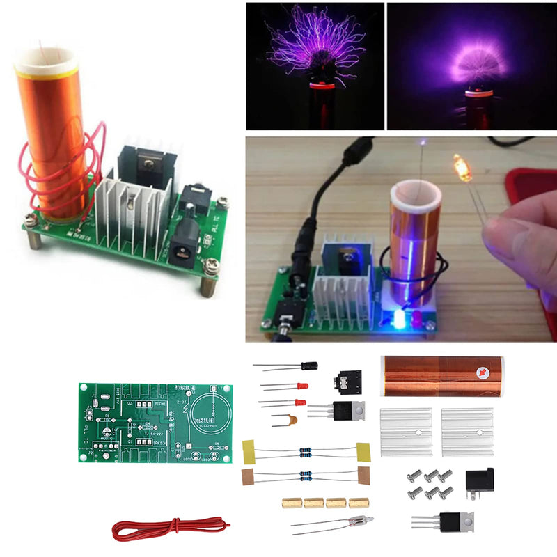 Oumefar DIY Mini Coil Kit, 15W Speaker Unassembled Electronic Kit Tool Mini Plasma Coil Module for Machine Equipment