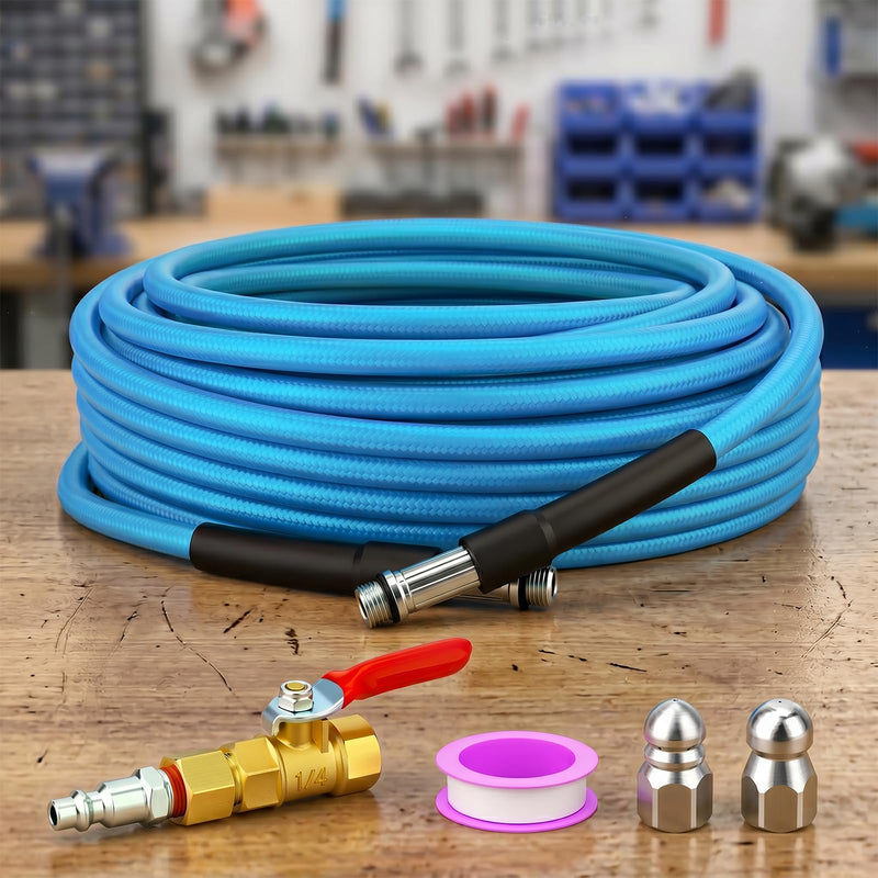 Sewer Jetter Kit, 70 FT (20M) High Pressure Drain Cleaning Hose 70 FT (20M)