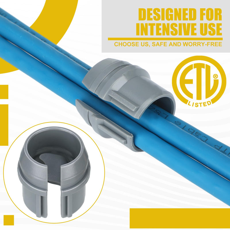100 Pcs Non Metallic Cable Connectors NM Wire Fixing Buckle, Labor Saving Snap Style Installation for Wiring, Single 14/2-10/3 Awg, Two 14/2-12/2-14/3 Awg, Etl Certified (1/2 Inch) 100 1/2 Inch