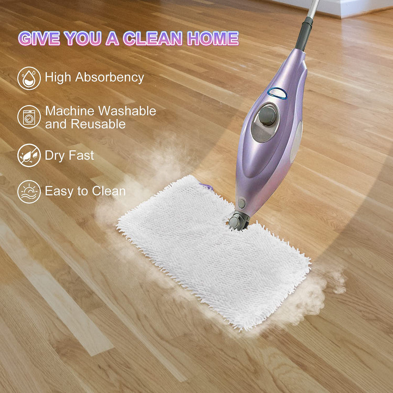 Steam Mop Replacement Pads for Shark Steam Mops S3500 Series S3501 S3601 S3550 S3901 SE450 S3801CO S3601D S2901 S2902 Steam Pocket Mop Pads Floor Cleaning Microfiber Reusable for Shark Mop Pads,6 Pack 6 Pack-shark 3501 Series