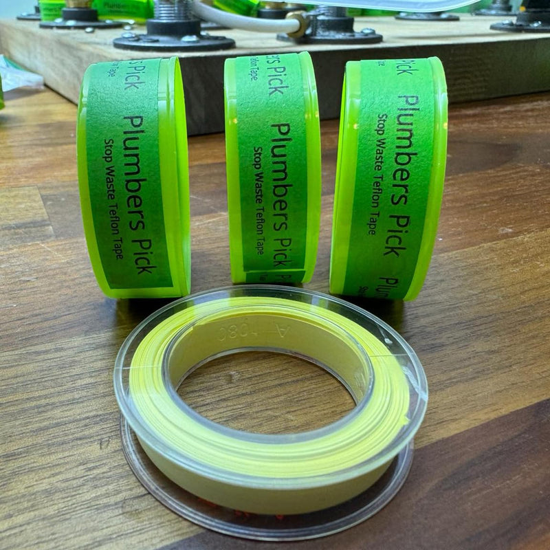 2 Rolls 1/4 Inch Teflon Tape, Pipe Sealant, Water Pipe Tape for Hot and Cold Pipes, PTFE Teflon Thread Sealant Tape, Yellow