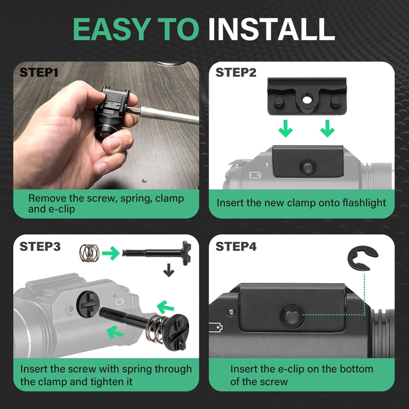 TLR Clamp Assembly for Streamlight TLR-1, TLR-2 Flashlight-69164 Earless Screw Kit for TLR1 HL