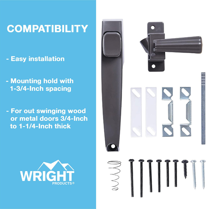 Wright Products V333FB TIE-DOWN PUSH BUTTON Handle, FLORIDA. BRONZE , Brown