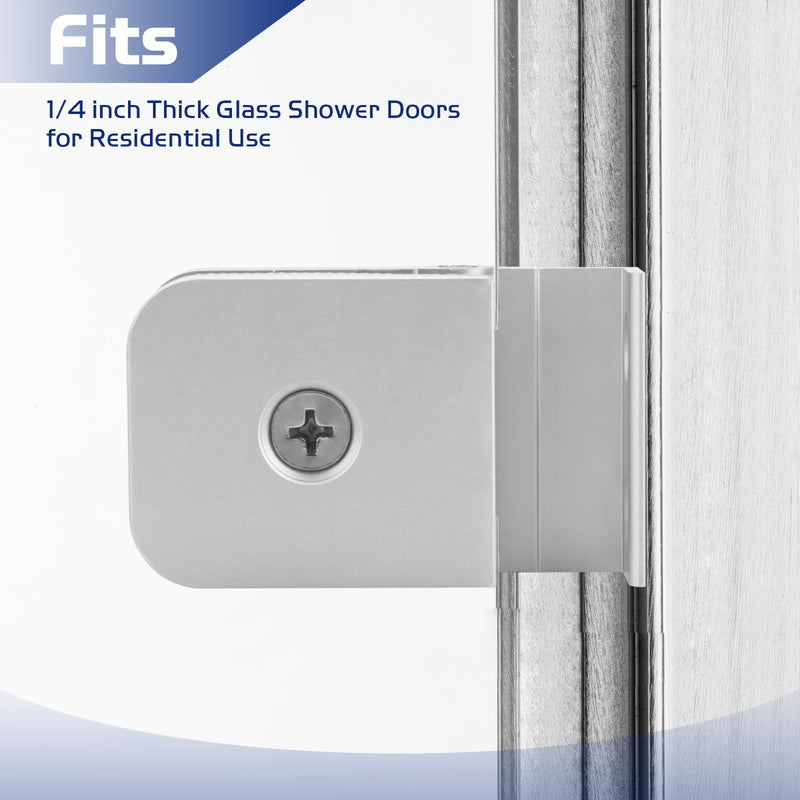 2Pack Glass Shower Door Hinges, Aluminum Mini Hinge Fit for 1/4 Inch Thick Frame-Less Glass Doors, Chrome Finish Hinges for Residential Use Shower Doors Hardware Parts