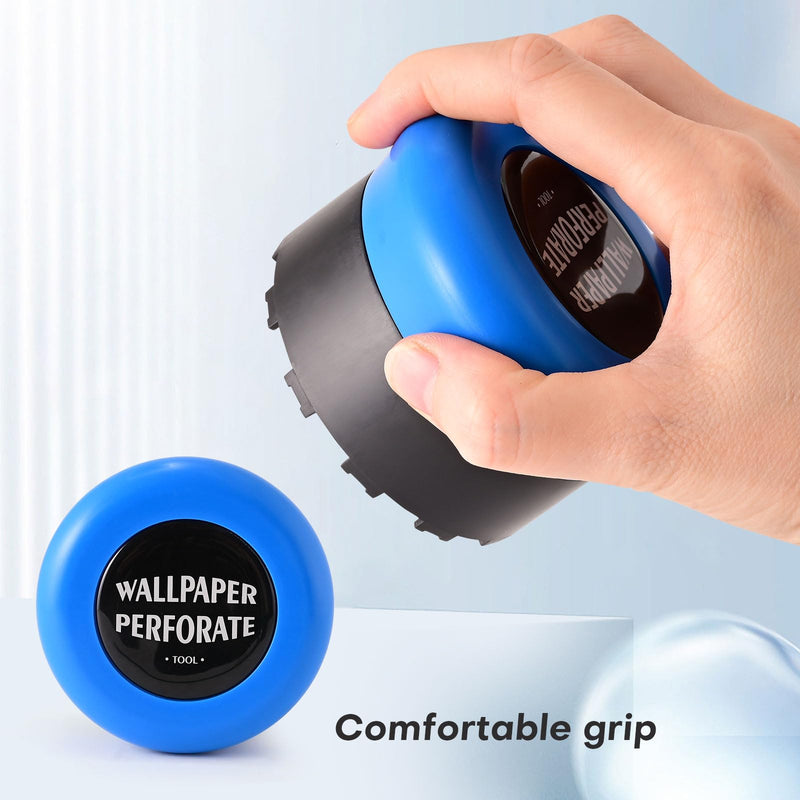 NEWISHTOOL Blue Wallpaper Perforating Tool Wall Paper Stripper Removal Scoring Tool Wallpaper Perforator and Scorer Remover Tool, Wallcovering Separating Cutter Wheel Tool