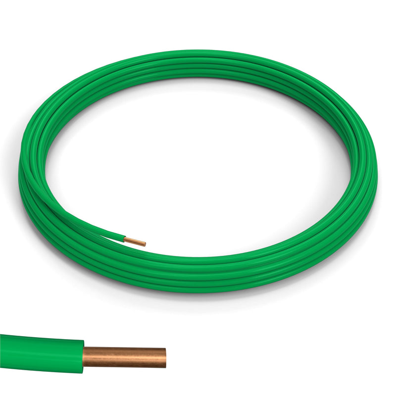 THE CIMPLE CO 10 Foot - 10 AWG Solid Copper Wire - 10 Gauge Green Ground Wire - 10 AWG THHN Wire - 10 FT Insulated Grounding Wire - THHN/THWN Solid Wire - Industrial Wire - 10 Feet (3 Meters), Green 10 Feet (3 Meter)