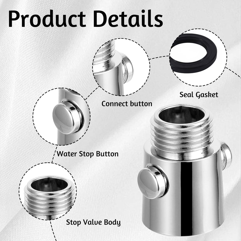 cobee 2 Pack Shower Head Shut Off Valve, G1/2'' Water Flow Control Valve Volume Adjust Valve, Universal Size Water Shut Off Valve for Shower Arm and Hose or Bidet Sprayer(2Pcs) 2Pcs