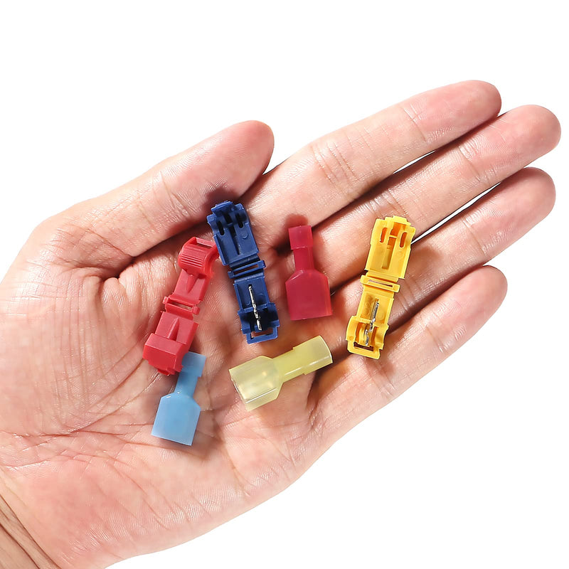 240Pcs/120 Pairs T Tap Wire Connectors 22-18 AWG Kit Quick Splice Wire Terminals T Tap Electrical Connectors Quick Wire Splice and Insulated Male Quick Disconnect Terminal Red RED 240