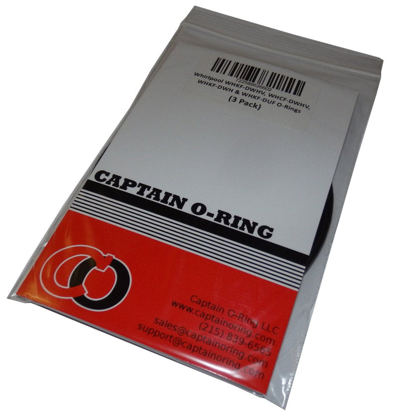 Captain O-Ring - (3 Pack) Replacement WHKF-C8 O-Rings for Whirlpool WHKF-DWHV, WHKF-DWH & WHKF-DUF Water Filter Housing
