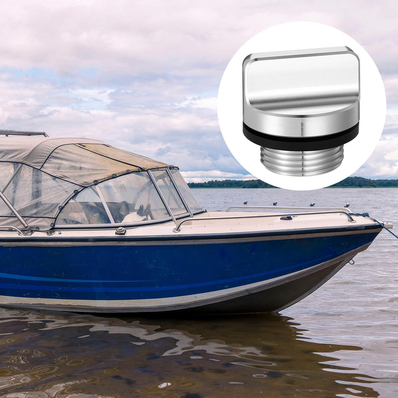 2 Pack 1.4 Inches Aluminum Boat Drain Plugs Applicable to Aluminum Boats with Floor Boat Hole Plugs with Neoprene Washer Boats Trailer Accessories (Not Transom Drain)