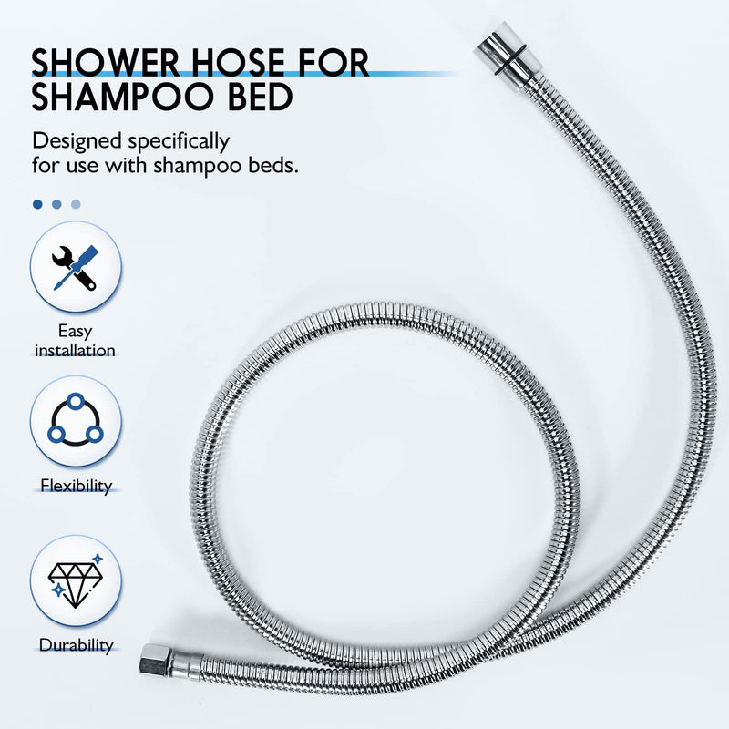 LukLoy 𝟏/𝟐" to 𝟏/𝟒" Nut Stainless Steel Shampoo Bowl Hose for Professional Salon Shampoo Bowl Faucet and Sprayer Head, Sprayer Head Not Included 1/4'' Nut