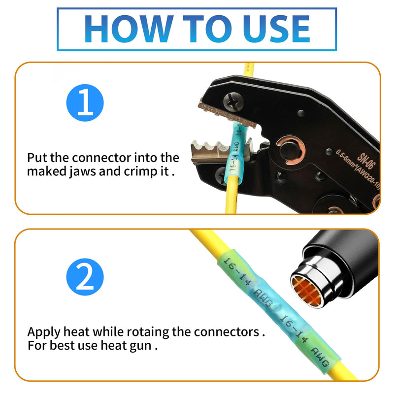 Heat Shrink Butt Connectors - Oiojuct Waterproof Wire Crimps for Marine and Automotive Wiring (80Pcs) 80