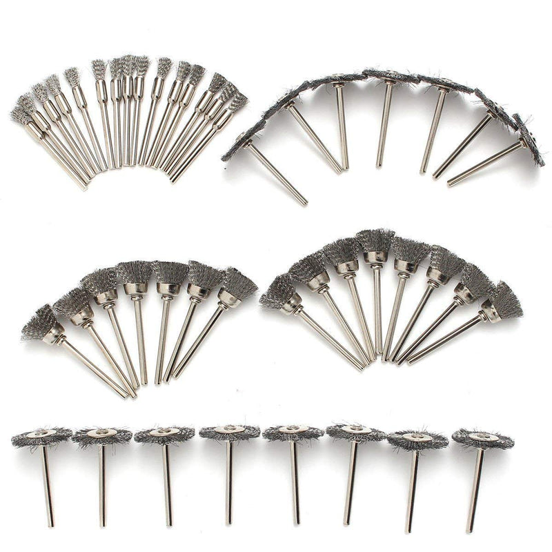 45PC Wire Brushes for Drill Set Stainless Steel Wheel Brushes Dremel Accessories for Rotary Tools - Grinding, Sanding, Polishing