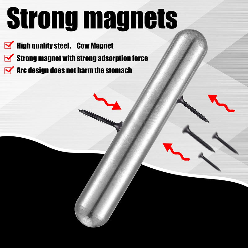 3 Pcs Cow Magnet Cylinder Cow Alnico Magnet Stud Finder 0.50" Diameter, 3" Length, Silver