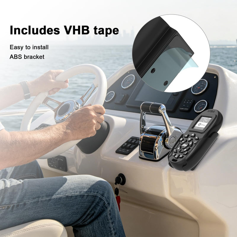 3-in-1 Remote Holder with VHB 3M Adhesive,1/4 Inch Nut for Minn Kota iPilot Trolling Motor Remote (Black)
