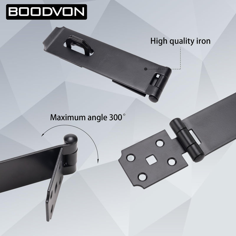 Door Lock Hasp Latch, Iron Safety Packlock Clasp Hasp Lock Latch, Extra Thick Gate Lock Hasp with Screws Brushed Finish 1 Pack(7-1/2 Inch)