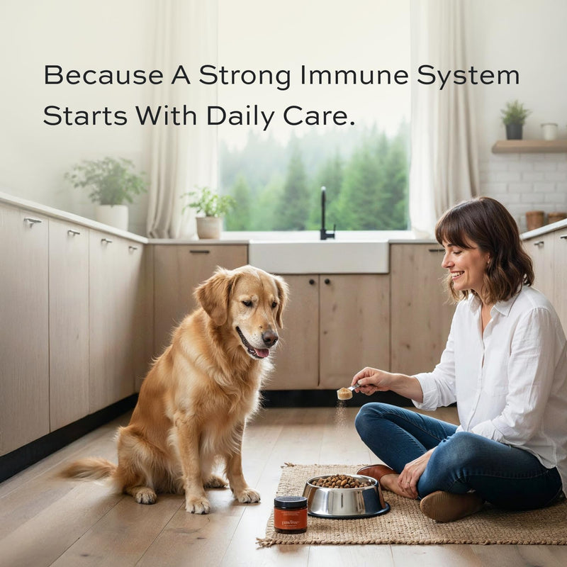 pawTree ImmunoShroom™ Immune System Support Supplement for Dogs & Cats – 5 Medicinal Mushrooms, Colostrum, Turmeric & Antioxidants – Supports Vitality & Cellular Health – Vet-Developed