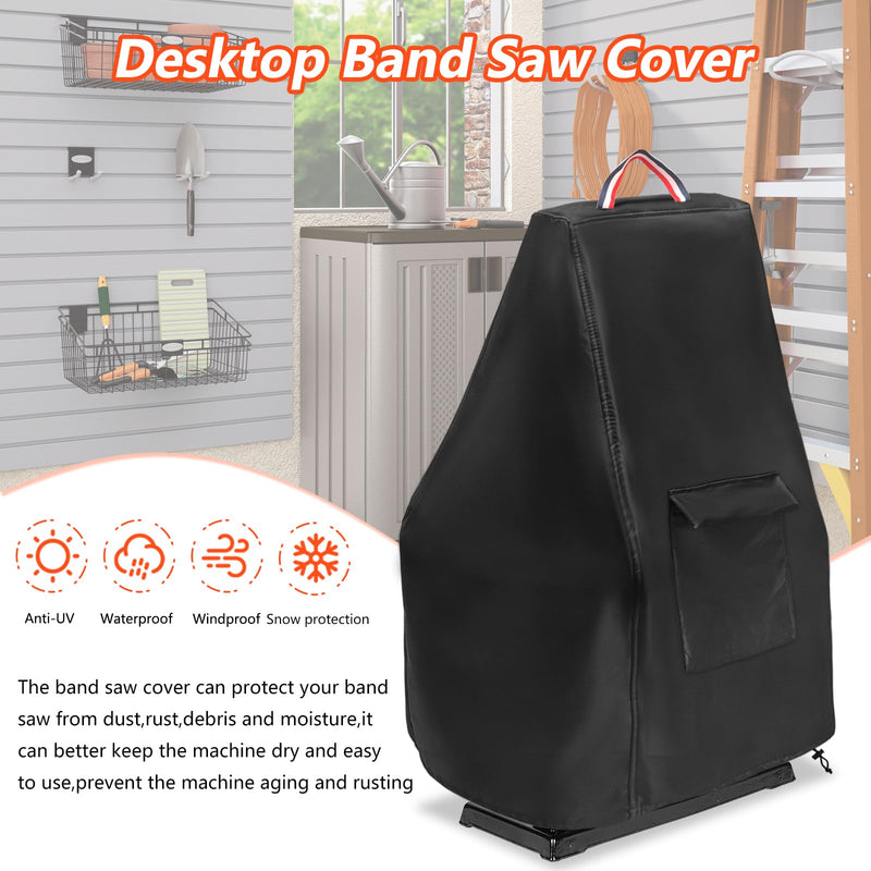 9-Inch Benchtop Bandsaw Cover, Heavy Duty Dustproof Metal Cutting Band Saw Cover with Plush Lining,Black 20"D x16 "W x 28"H Black