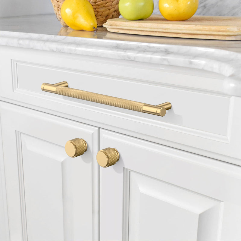 Amerdeco Champagne Bronze Knurled Cabinet Pulls 10 in 10 Pack 10" hole center