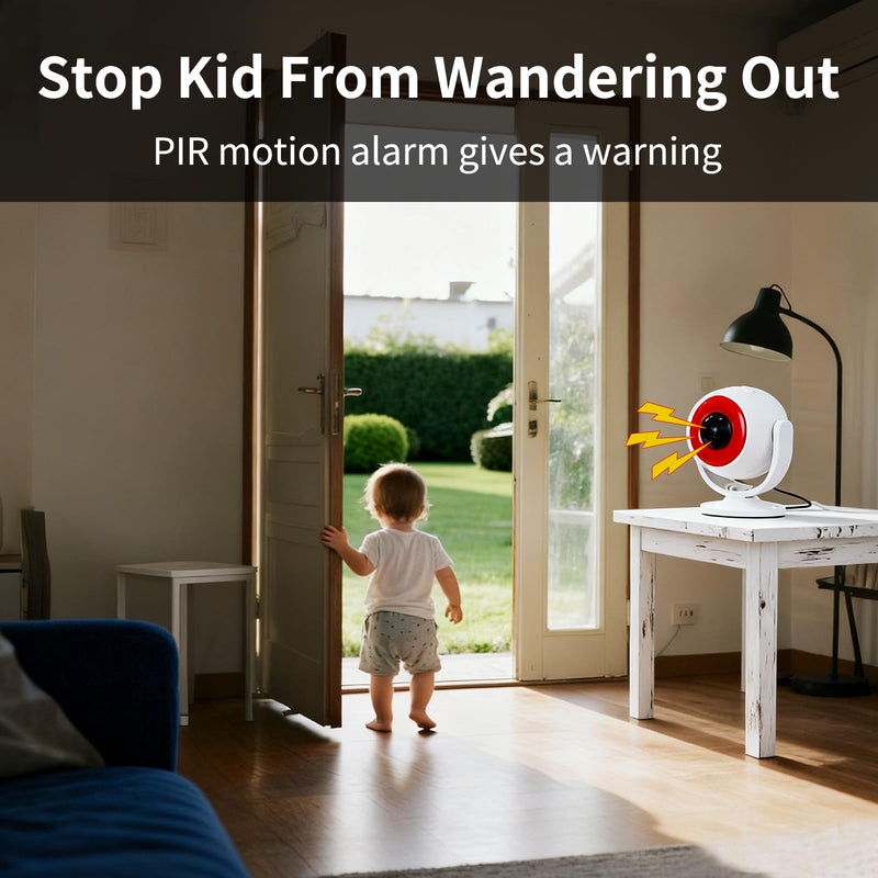2 Pack Wireless Motion Detector Alarm for Indoor Use, PIR Motion Sensor with Sound Player for Pets, Dogs & Animal Deterrent, Intruder Alert & Remote Safety System, Noise Maker Sensor de Movimiento 2 Pack