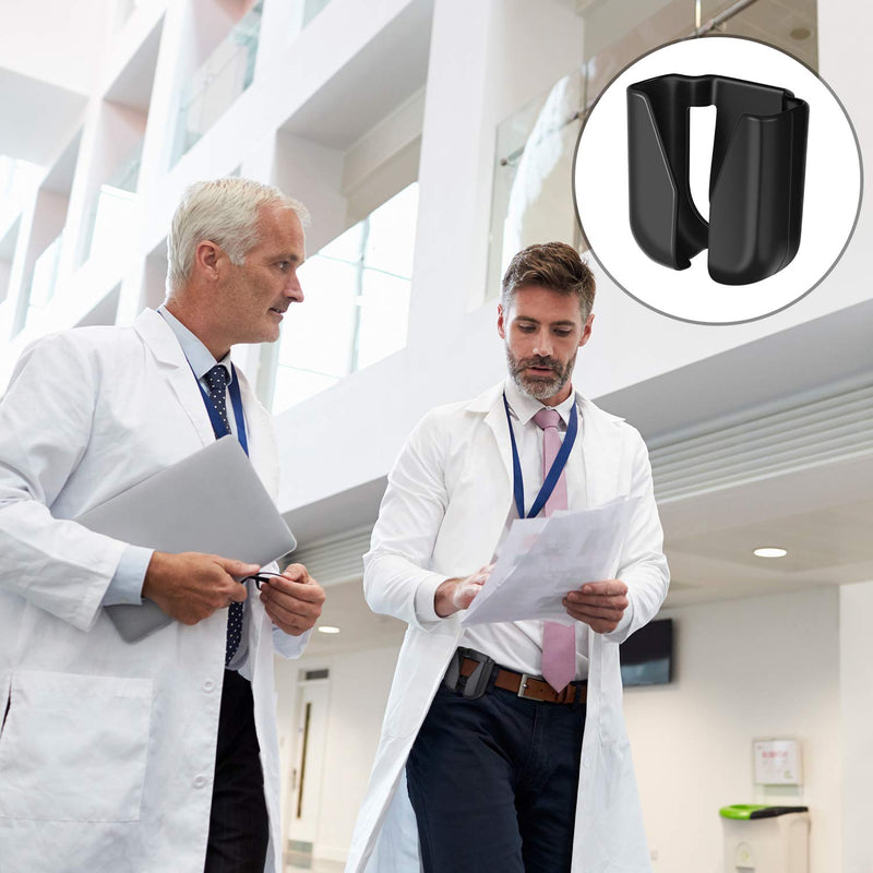 Black Stethoscope Holder Waist Belt Stethoscope Clip Lightweight Stethoscope Holster Plastic Stethoscope Tube Holder, Fits Most Stethoscopes (2) 2