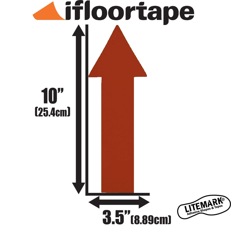 DuraMark Red 10 Inch Thin Stem Arrows for 5S Lean Organization Floor Marking Have Heavy Duty Industrial Adhesive with Removable Poly Liner (Pack of 5) (Pack of 5)