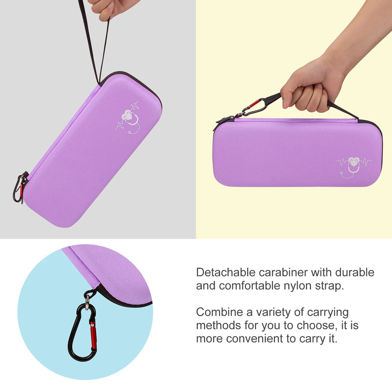 Stethoscope Carrying Case, Hard Stethoscope Case Compatible for 3M Littmann Classic III, Cardiology IV Diagnostic, MDF Acoustica Stethoscopes and Other Nurse Accessories (Purple) Polyester_Purple