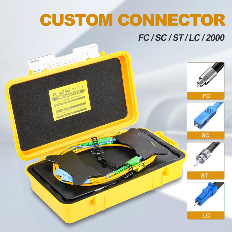 SC UPC-LC UPC OTDR Launch Cable Box G652D Cable Fiber Singlemode 9/125, OTDR Launch Box Optical Fiber Test Extension Line Single Mode Dead Zone Eliminator 1KM 1310/1550nm KFLC-1-SC UPC-LC UPC