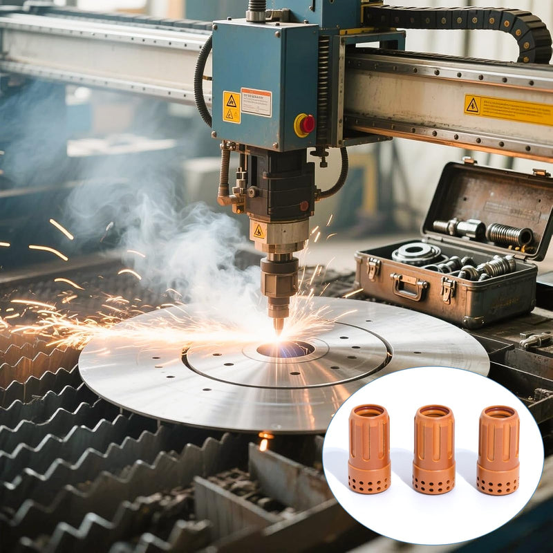 3PCS 220857 Swirl Ring for 45XP/65/85/105 Torch - Alloy Plasma Cutter Consumable Replacement Parts for Diverse Cutting Projects 3PCS-220857