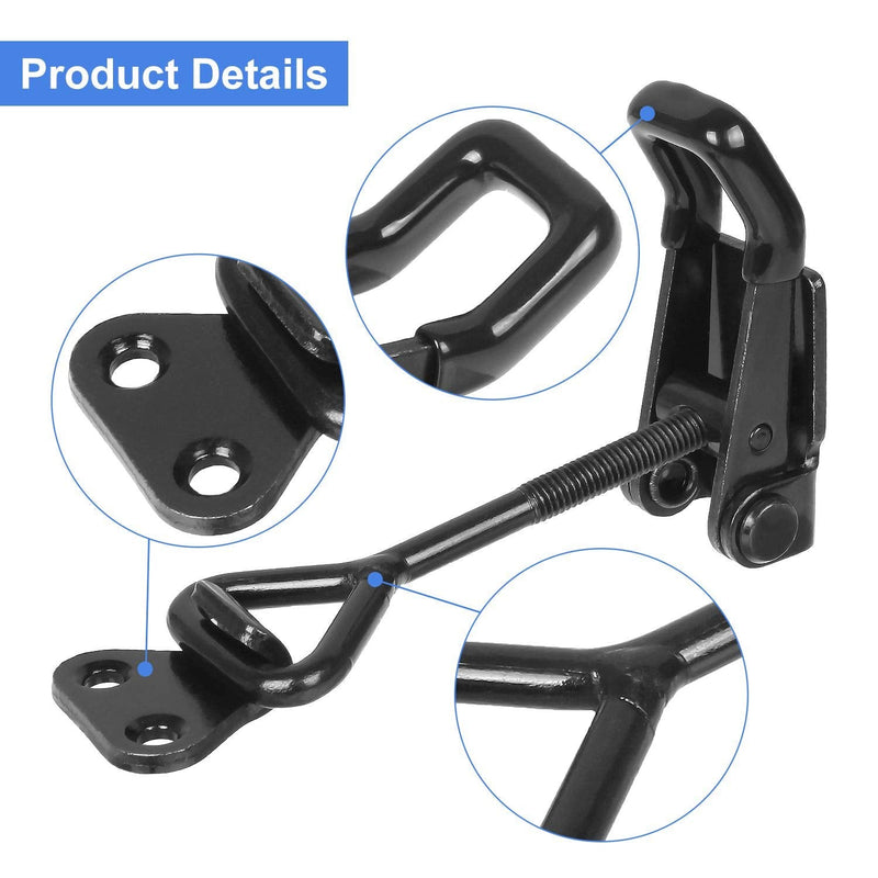 Black Toggle Latch Clamp, 6Pcs Heavy Duty Adjustable Toggle Clamp, 550lbs Holding Capacity Smoker Door Latch, Metal Pull Latch for Box, Gate, Cabinet, Case