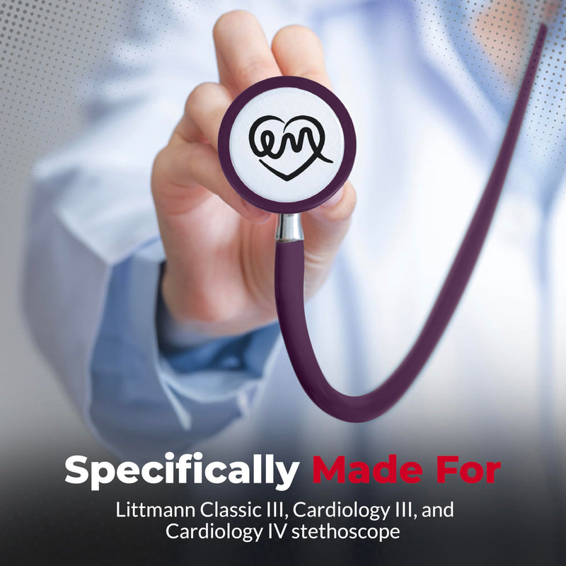 Stethoscope Replacement Part Kit for Littman Stethoscope Classic 3, Cardiology 3 & Cardiology 4 - Fits Classic III, Cardiology III & IV (Plum) Plum