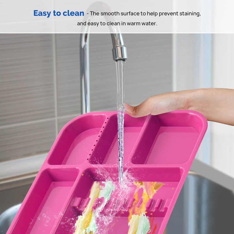JMU Dental Instrument Trays Autoclavable Plastic Divided Separate Trays 13.25" x 9.75" Size B, Dental Setup Trays, Pink 1