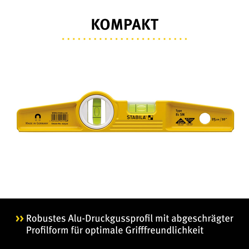Stabila 81s-10mh Magnetic Level and Holster 2511 1 Yellow/Black