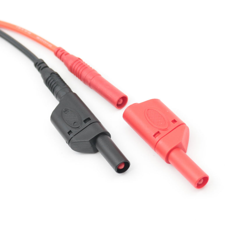 10Pcs Safety Fully Insulated Multimeter Test Leads 4mm Banana Plugs Male Stackable Connectors with Banana Jack Adapters 10Pcs Red+Black