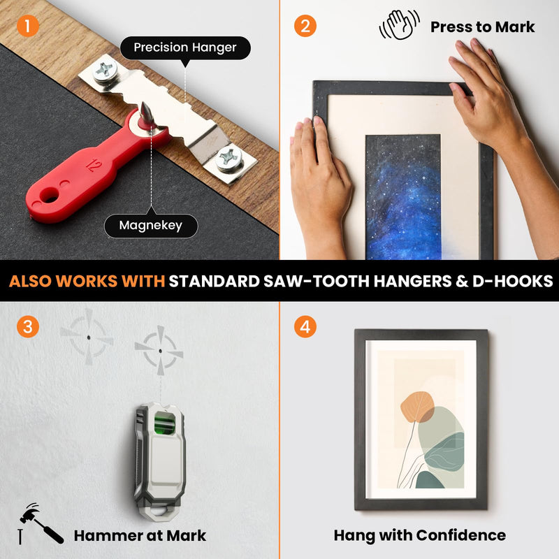 Stud Finder with Picture Hanging Kit - Strong Magnet Stud Finder Wall Scanner 85 PCS Picture Hangers Essentials with Level and Magnetic Markers