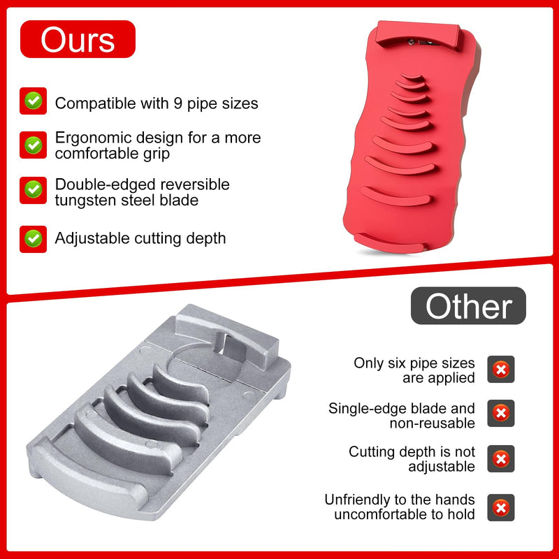 Professional PVC Pipe Deburring Tool,Adjustable PVC Chamfer & Reamer Tool for 9 Sizes: 0.5 Inch to 4 Inch Plastic Pipes(PVC/CPVC/ABS/PP/PE)