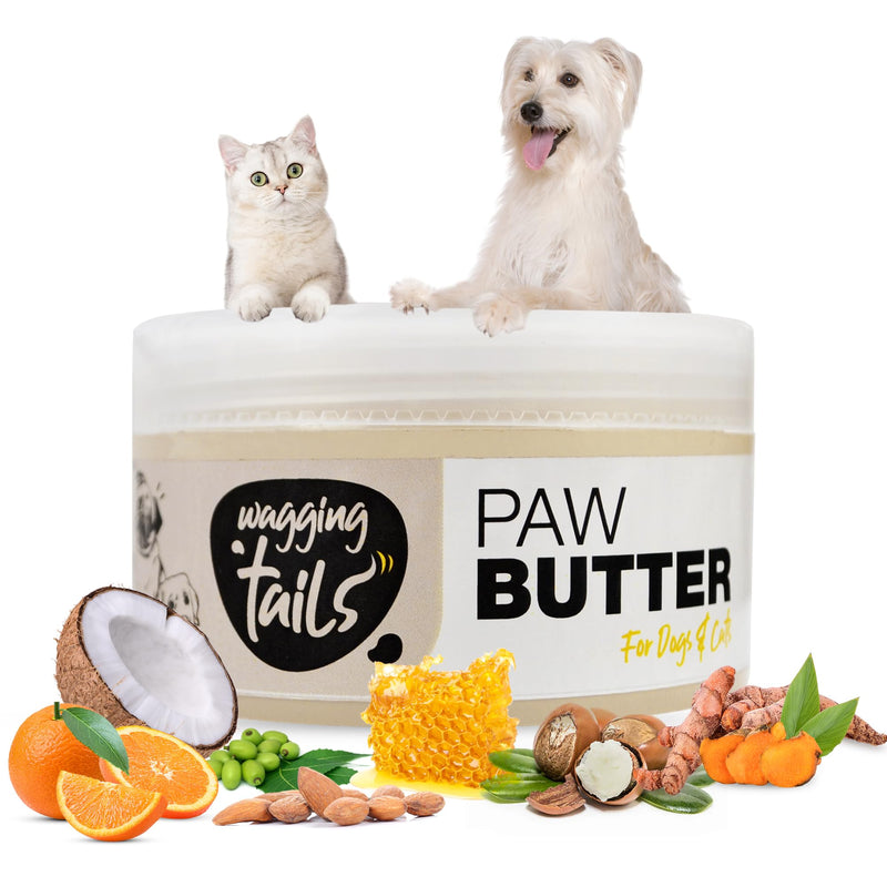 Wagging Tails Pet Care Bundle: 6-in-1 Soothing Oil & Paw Butter for Dogs & Cats | Natural Ingredients for Coat Shine, Softness, and Healing Paws | Includes Coconut Oil, Vitamin E, Turmeric