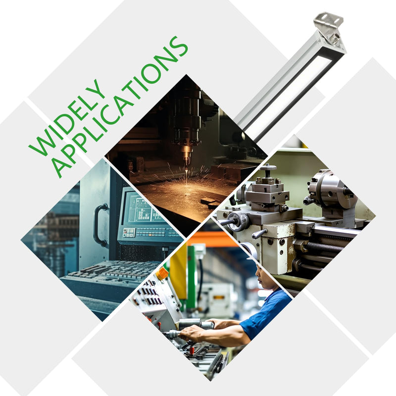 Industrial Machine LED Tube Light 12W 1440LM, 17.2In 6500K DC 24V CNC Machine Work Light IP67 Waterproof LED Explosion Proof Lighting No Plug 24.0 Volts (DC) 12.0 Watts