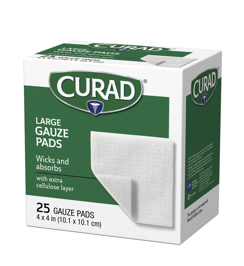 Curad Pro-Gauze Sterile Pads, 4" x, 4", 25 Count (Packaging May Vary)