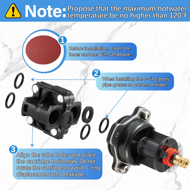 GP76851 Mixer Cap and GP500520 Pressure Balancing Unit, Compatible with Kohler GP77759 Mixer Cap, Shower Cartridge Replacement Valve Repair Kit, for Rite-Temp and 1/2" Shower Valve