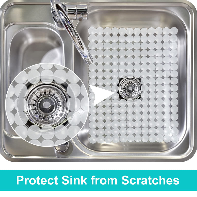 Coopay 2 Pack Kitchen Sink Mat Plastic Sink Protect Mat PVC Eco-Friendly Kitchen Adjustable Stainless Steel/Porcelain Dish Drying Pad Sink Protector for Bottom of Kitchen Sink, 15 x 11 Inches (Clear) Clear