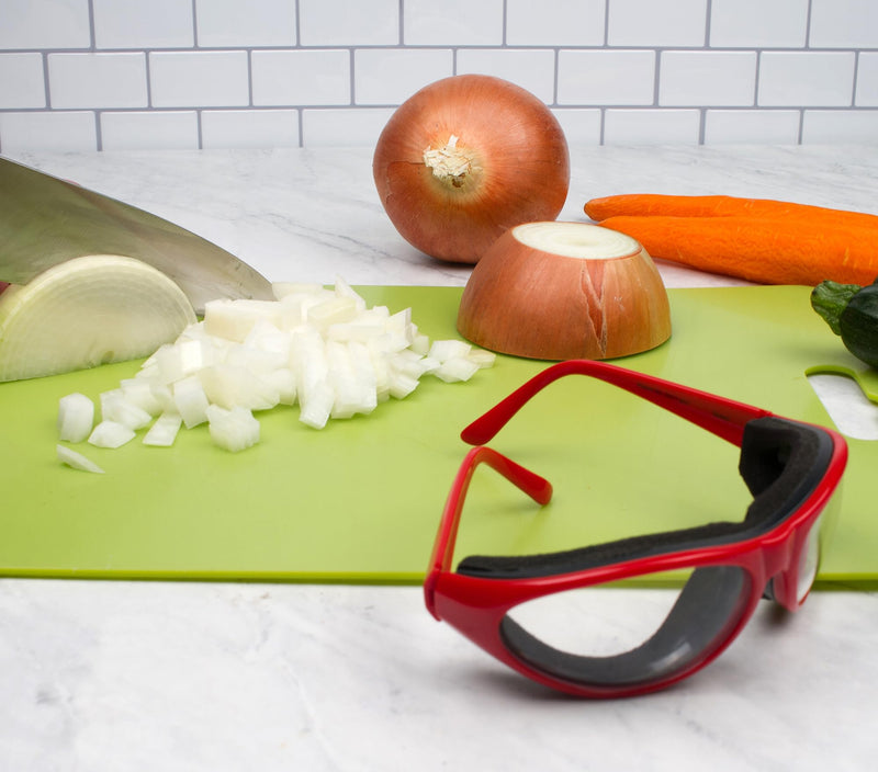 RSVP International Onion Goggles, Fog Free Lenses, Safely Prepare Food Without Tears Red