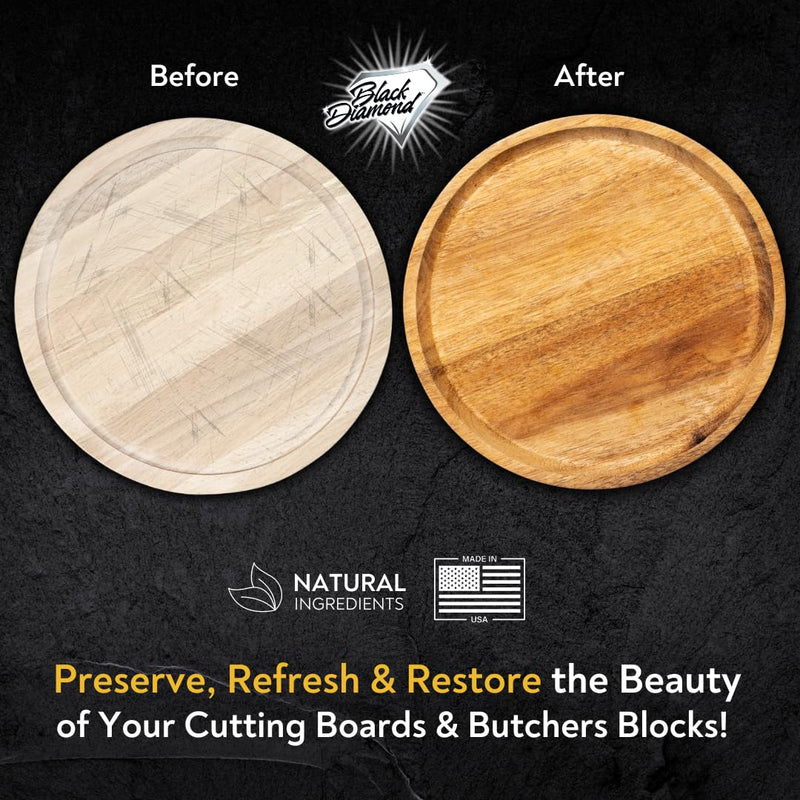 Black Diamond Stoneworks Natural Coconut Oil, Beeswax & Carnauba Wax Wood Conditioner, 5oz Tub for Cutting Boards & Butcher Blocks, Food Safe, Protects, Conditions & Extends Longevity (5.7 oz)2 PK. 5.7 Fl Oz (Pack of 2)
