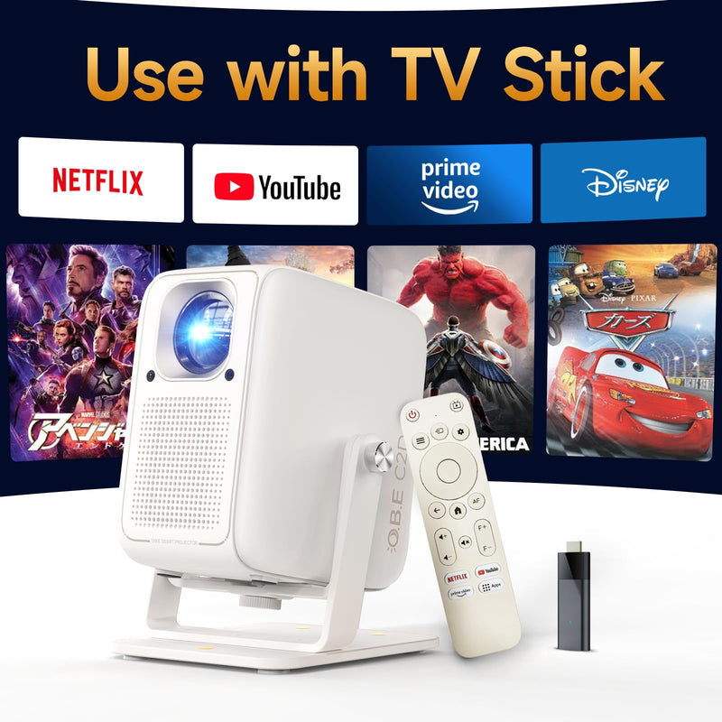 Video Projector, Videos Projector Display, Projector Compatible with TV Stick, Home Theater & Outdoor Projection Use，Easy to Carry